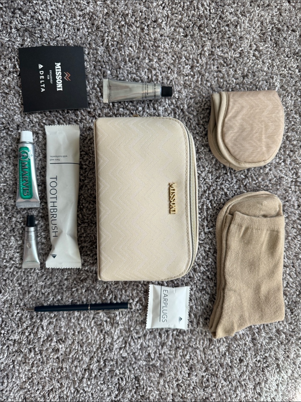 Missoni x Delta Beige Travel Cosmetic Pouch